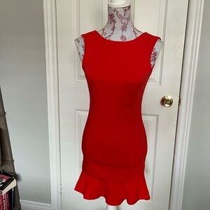 Zara Red Mini with Flared Hem
